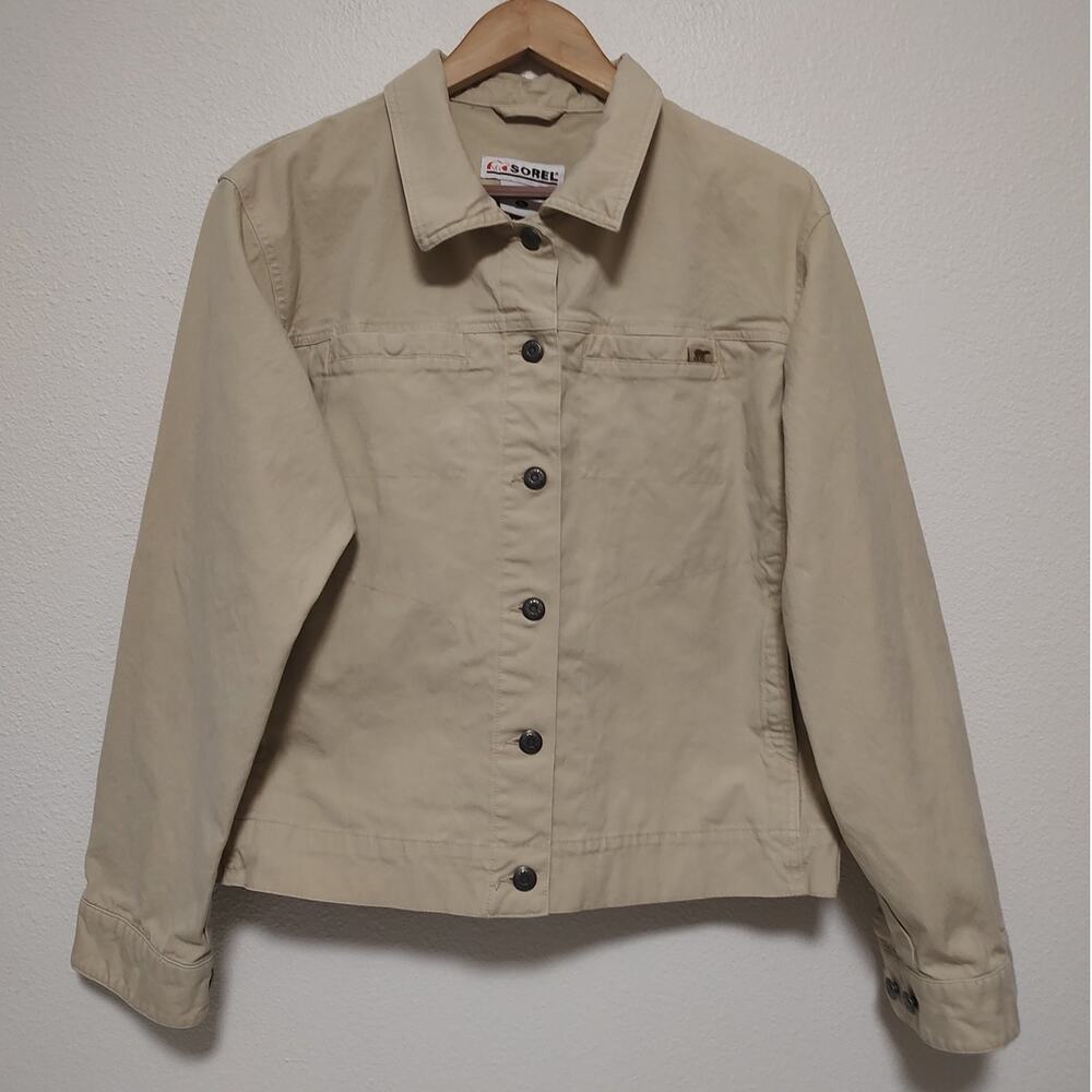 Sorel Beige Denim Button Front Jean Jacket Size XL